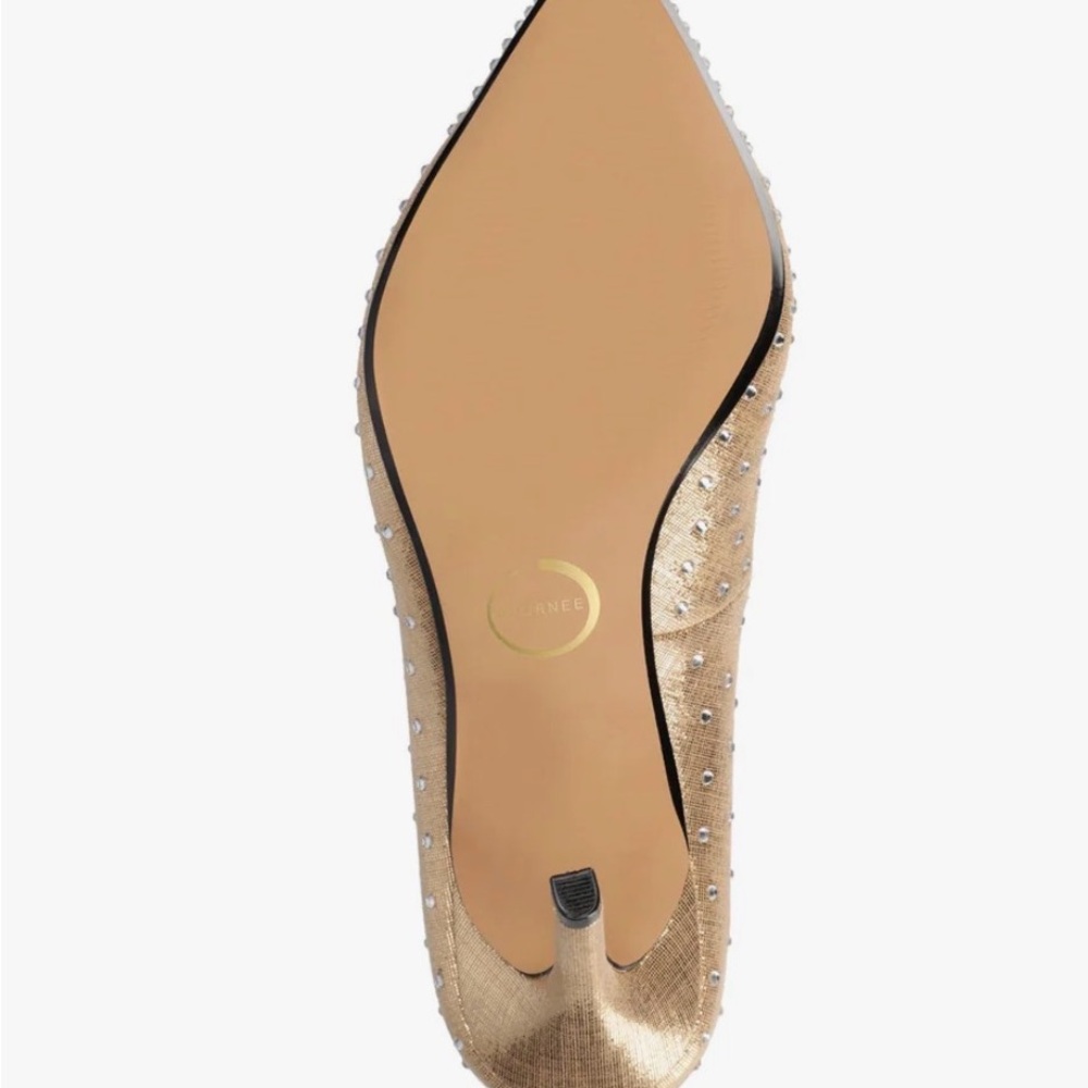 Journee Collection Gold Studded Heels - Picture 6 of 15